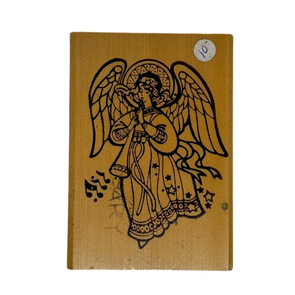 3/$15 Wooden Christmas Angel Stamp - Picture 1 of 2